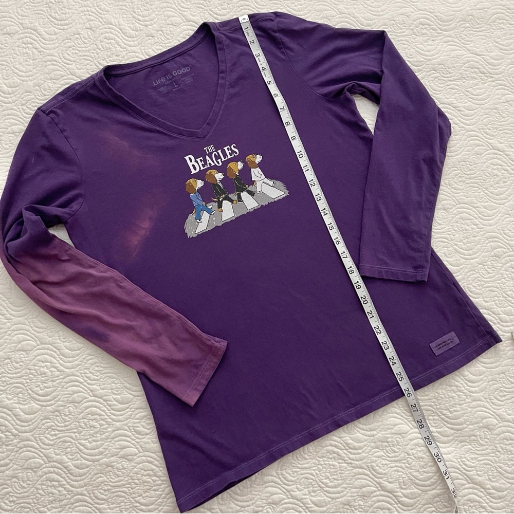 Life Is Good Crusher V-neck Long Sleeved Tee Women’s Size Large - Picture 8 of 13